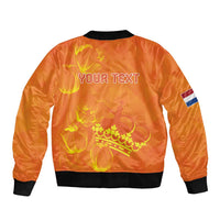Personalized Netherlands Queen's Day Bomber Jacket Koninginnedag Royal Crown