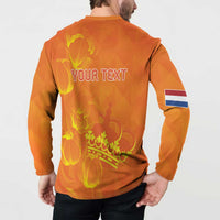 Personalized Netherlands Queen's Day Button Sweatshirt Koninginnedag Royal Crown