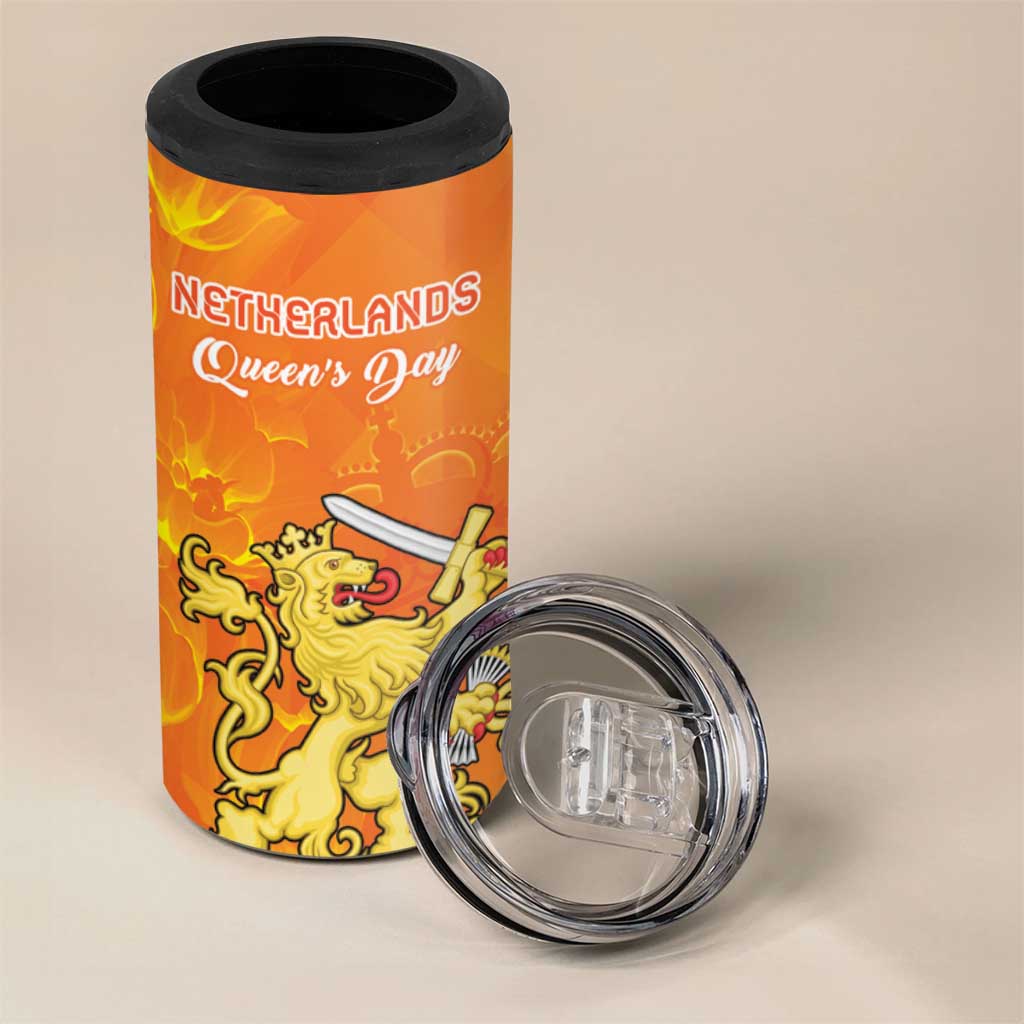 Personalized Netherlands Queen's Day 4 in 1 Can Cooler Tumbler Koninginnedag Royal Crown