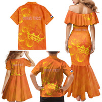 Personalized Netherlands Queen's Day Family Matching Mermaid Dress and Hawaiian Shirt Koninginnedag Royal Crown