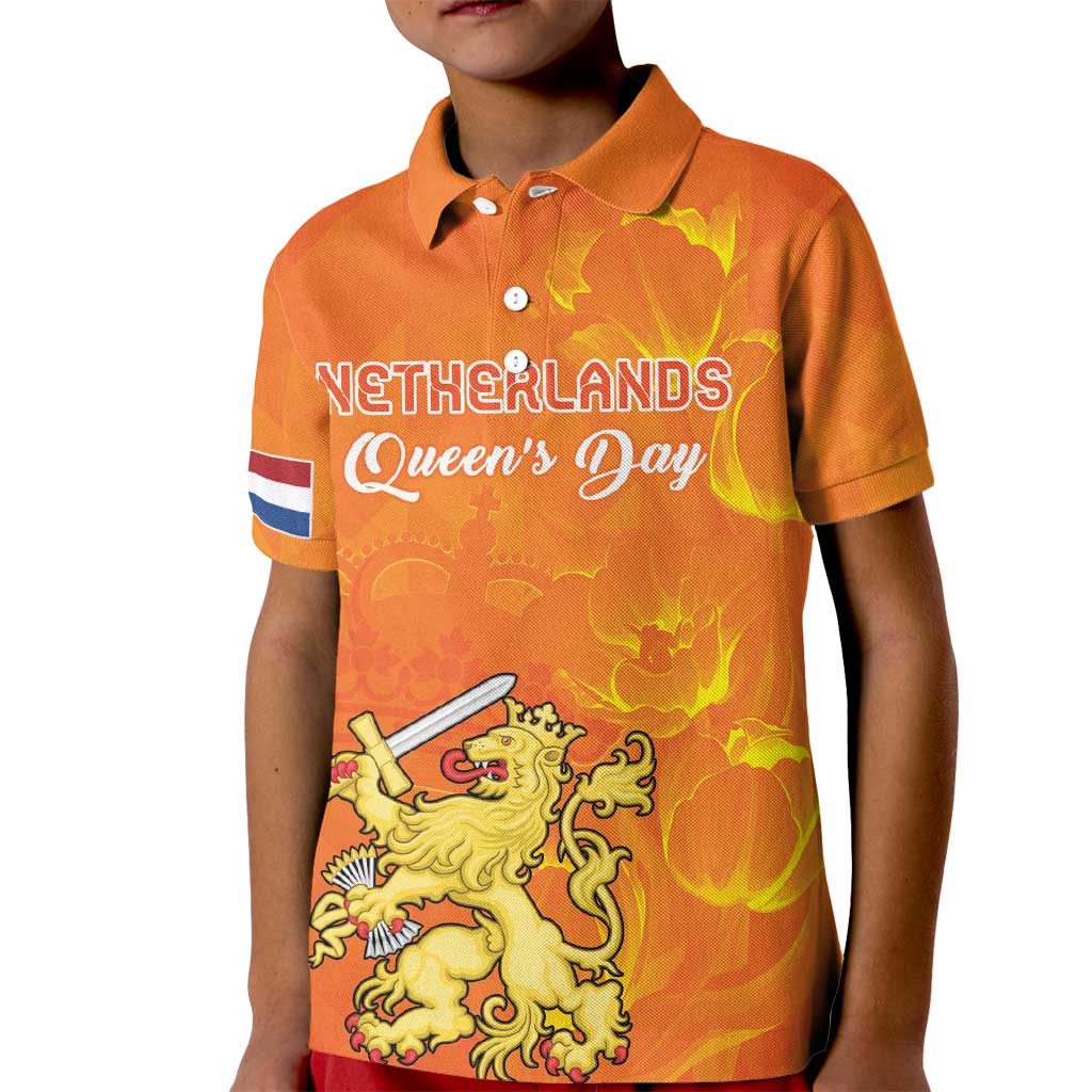 Personalized Netherlands Queen's Day Kid Polo Shirt Koninginnedag Royal Crown