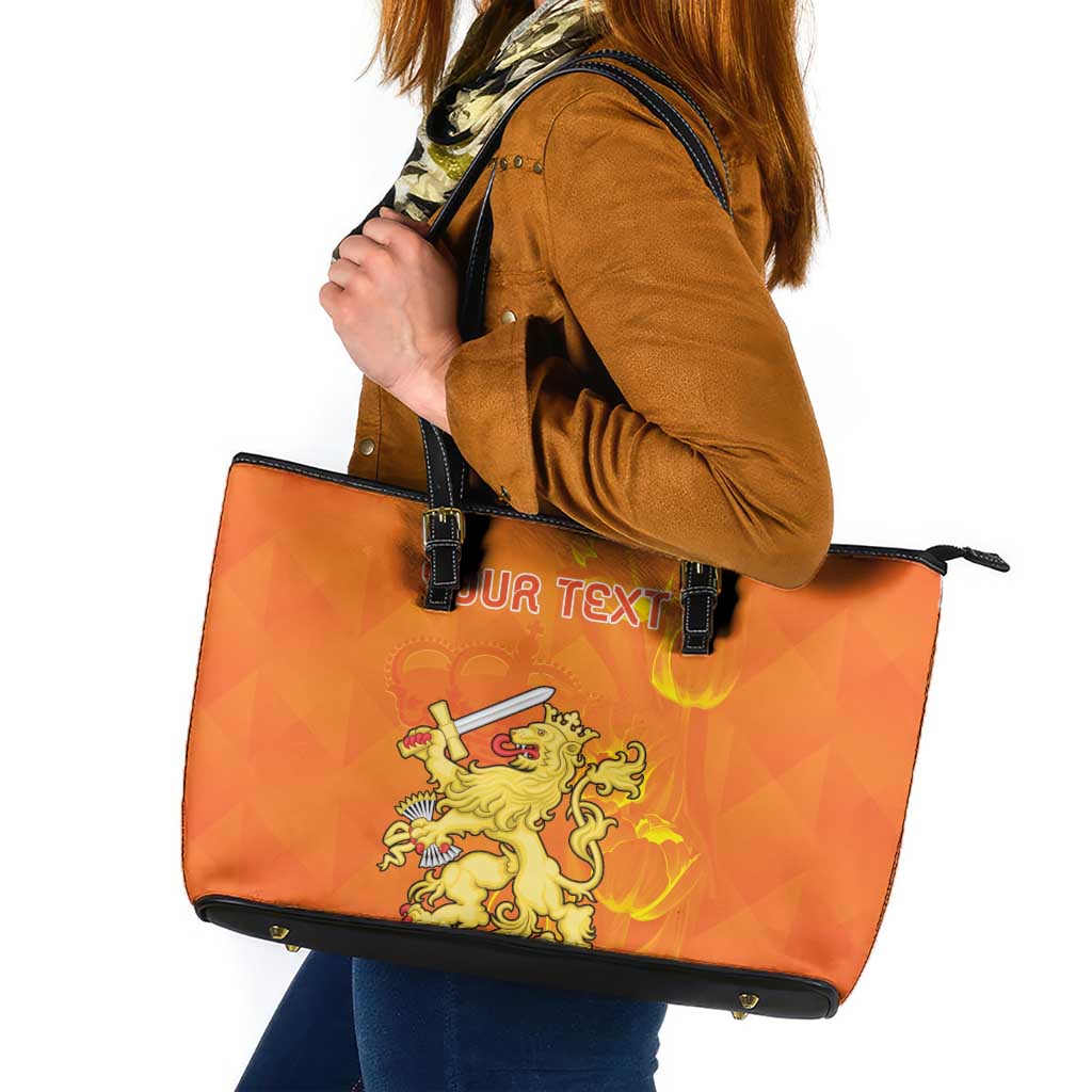 Personalized Netherlands Queen's Day Leather Tote Bag Koninginnedag Royal Crown