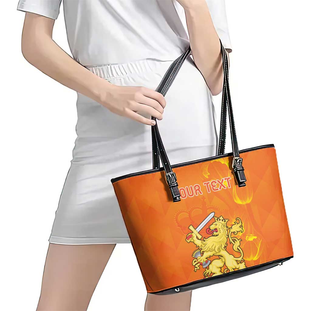 Personalized Netherlands Queen's Day Leather Tote Bag Koninginnedag Royal Crown