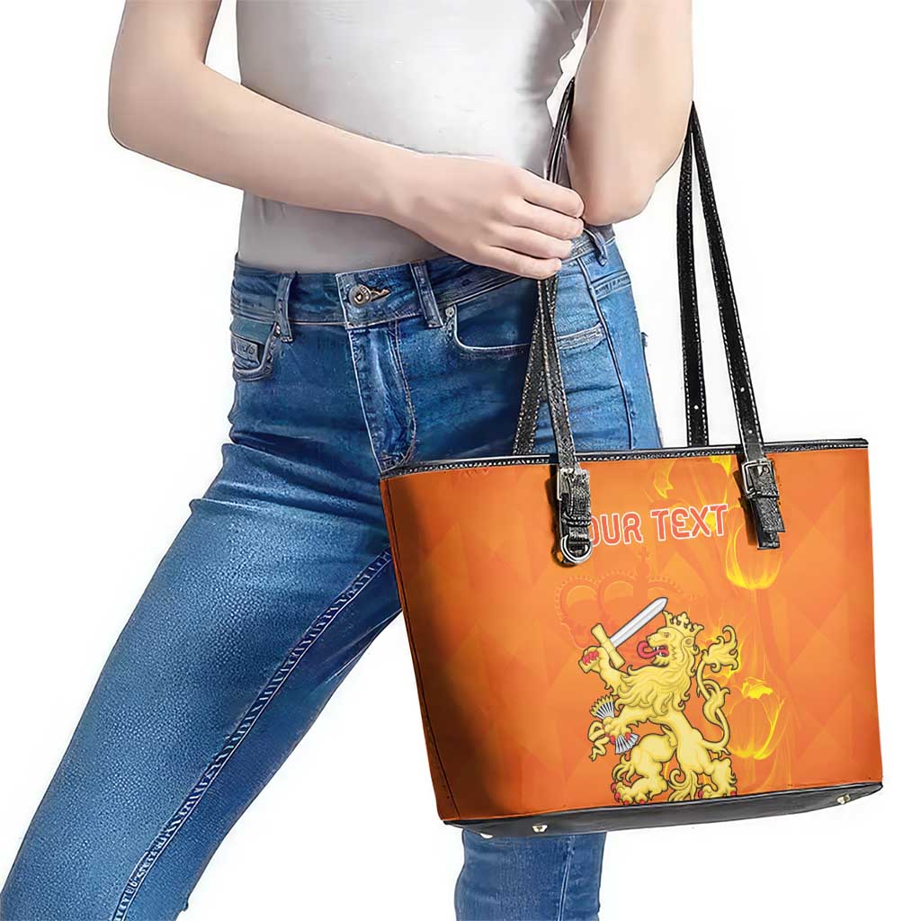Personalized Netherlands Queen's Day Leather Tote Bag Koninginnedag Royal Crown