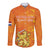 Personalized Netherlands Queen's Day Long Sleeve Button Shirt Koninginnedag Royal Crown