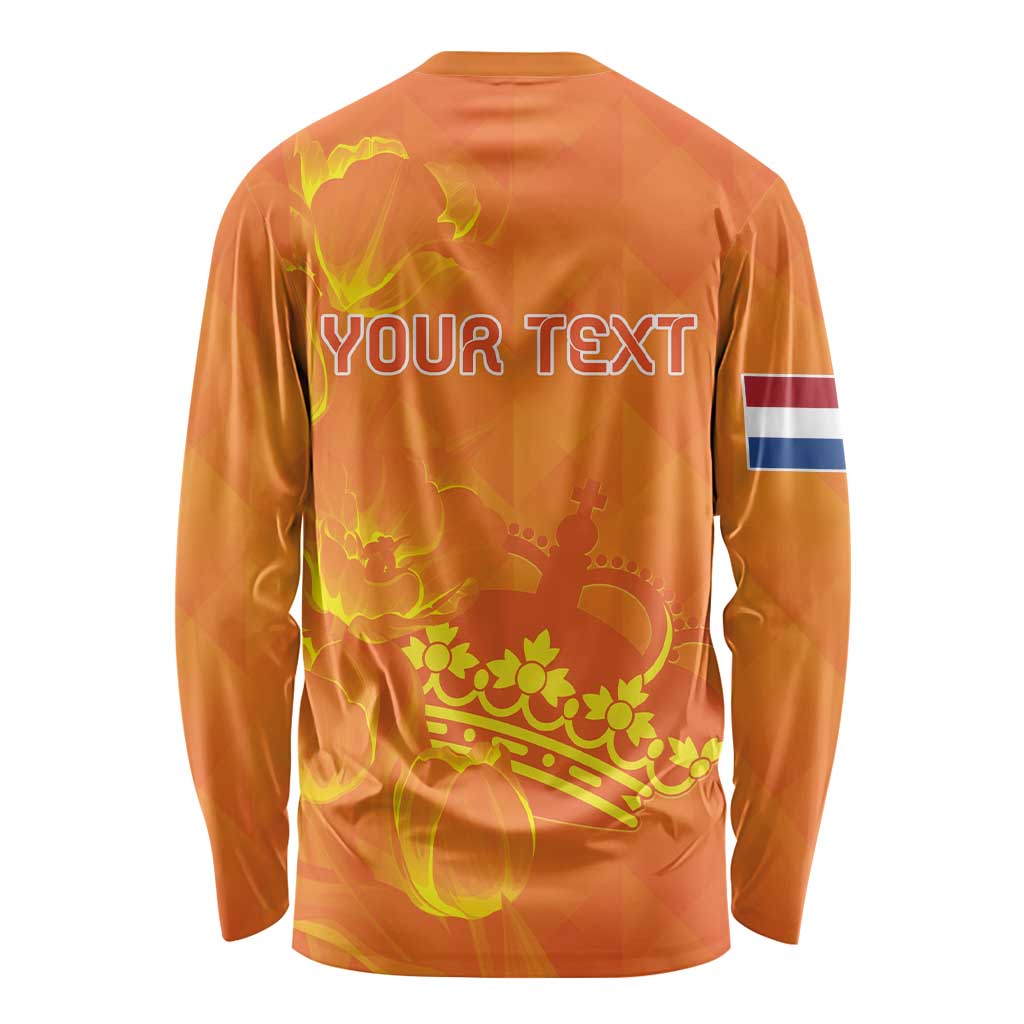 Personalized Netherlands Queen's Day Long Sleeve Shirt Koninginnedag Royal Crown