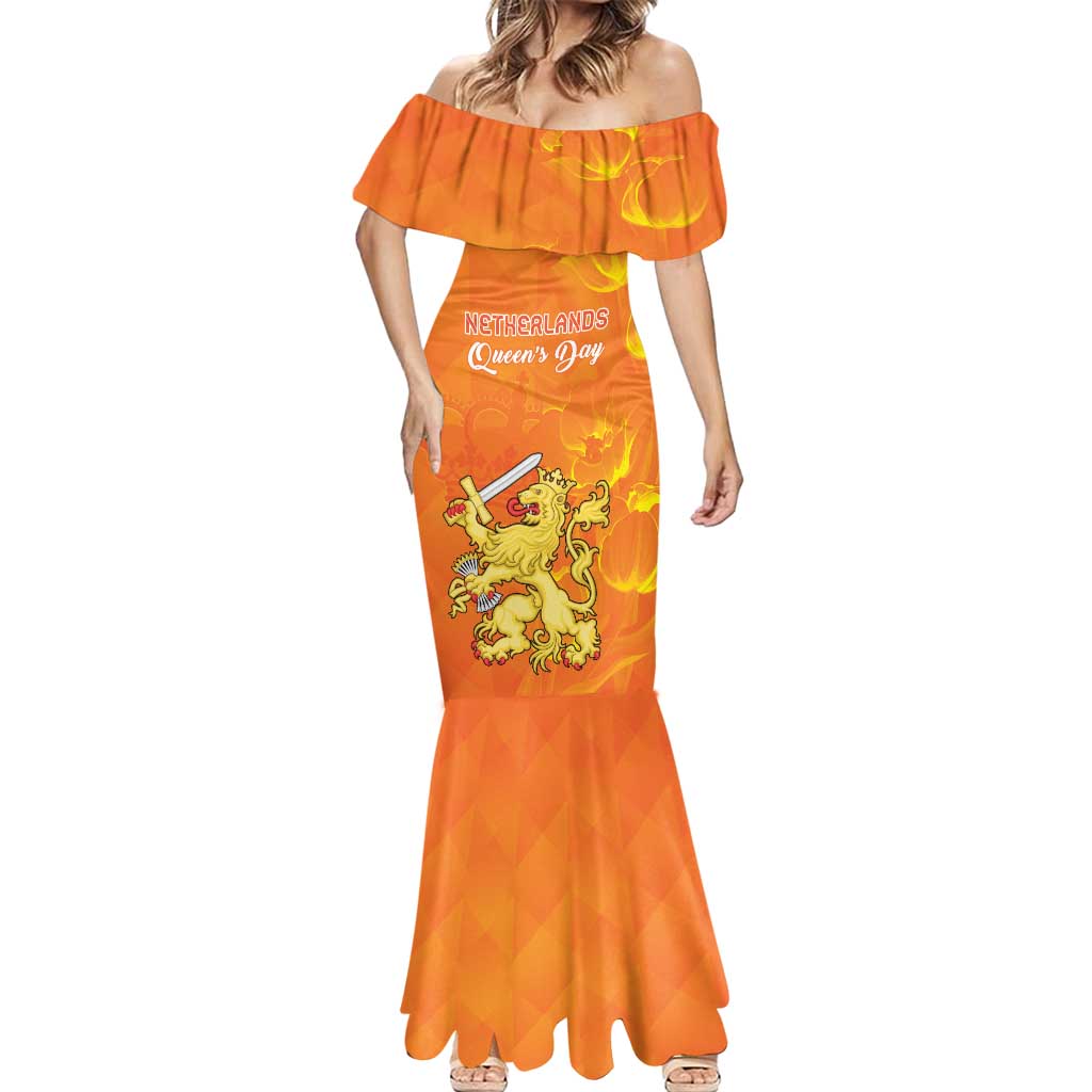 Personalized Netherlands Queen's Day Mermaid Dress Koninginnedag Royal Crown
