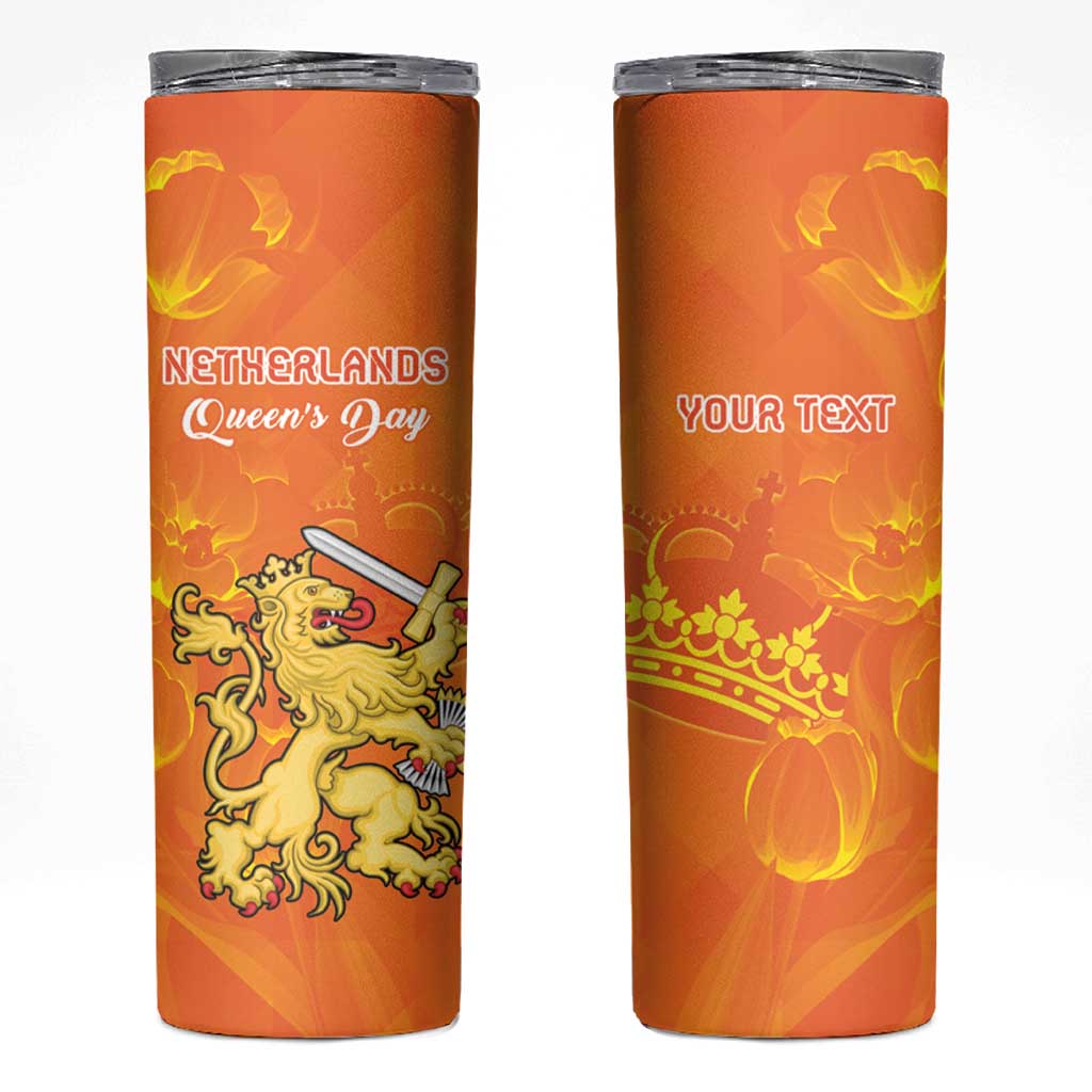 Personalized Netherlands Queen's Day Skinny Tumbler Koninginnedag Royal Crown