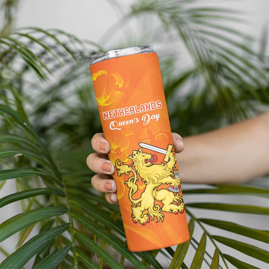Personalized Netherlands Queen's Day Skinny Tumbler Koninginnedag Royal Crown