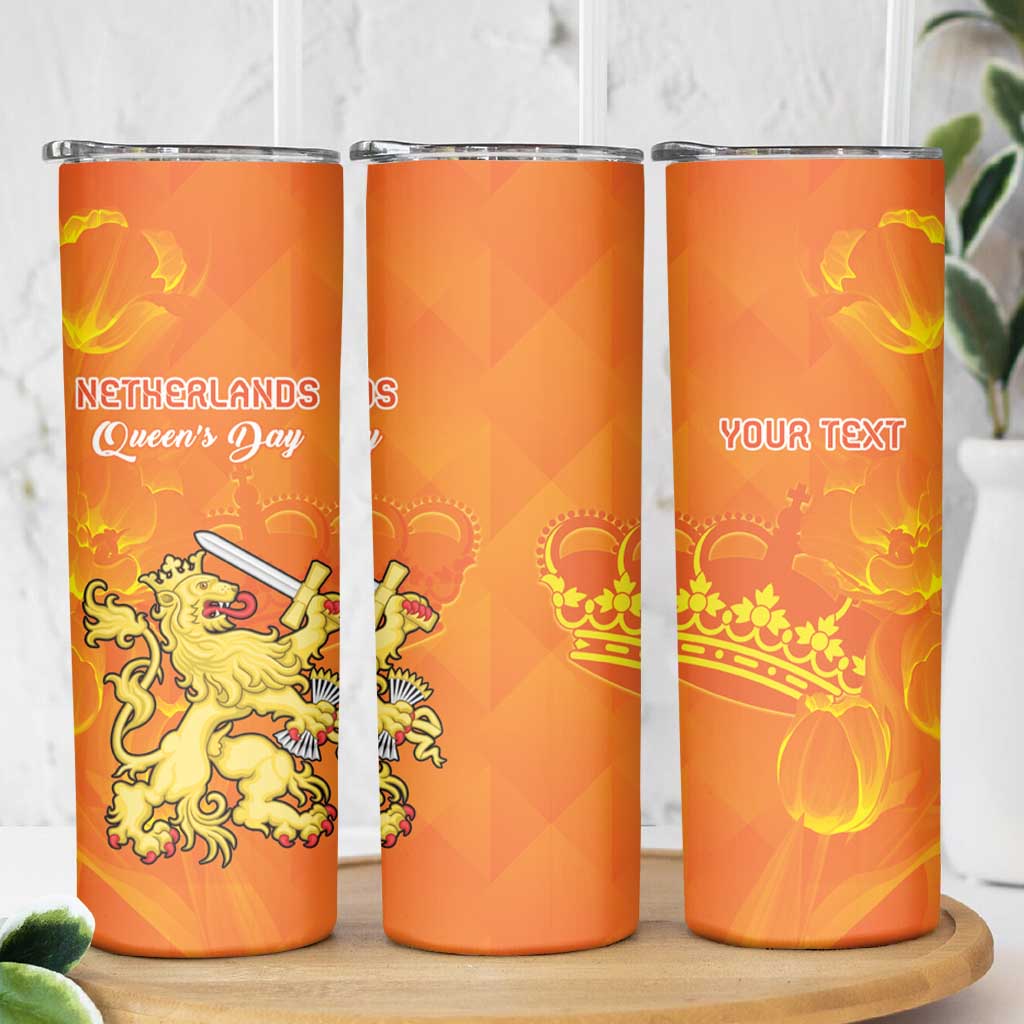 Personalized Netherlands Queen's Day Skinny Tumbler Koninginnedag Royal Crown