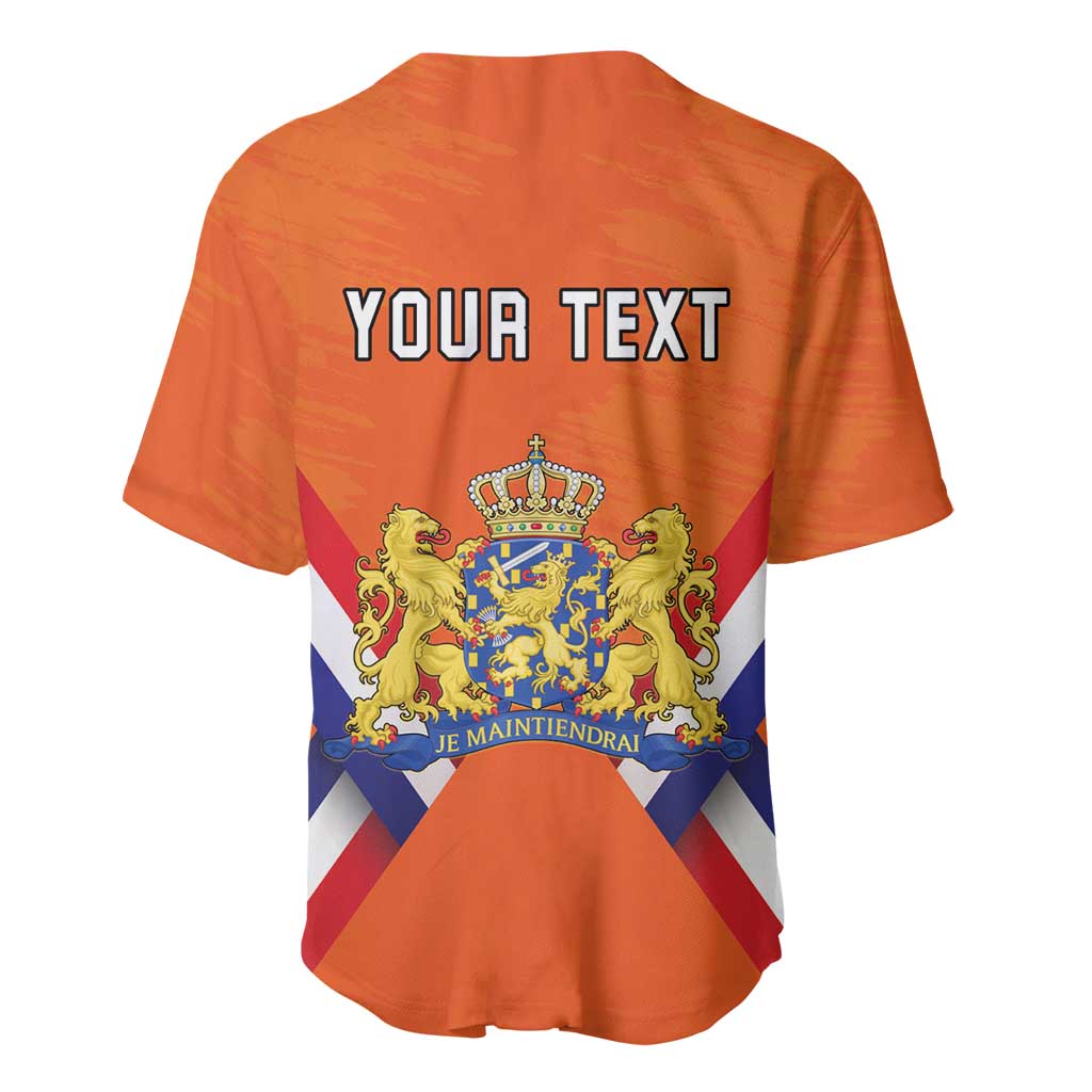 Personalized Netherlands King's Day Baseball Jersey Koningsdag Lion King With Crown