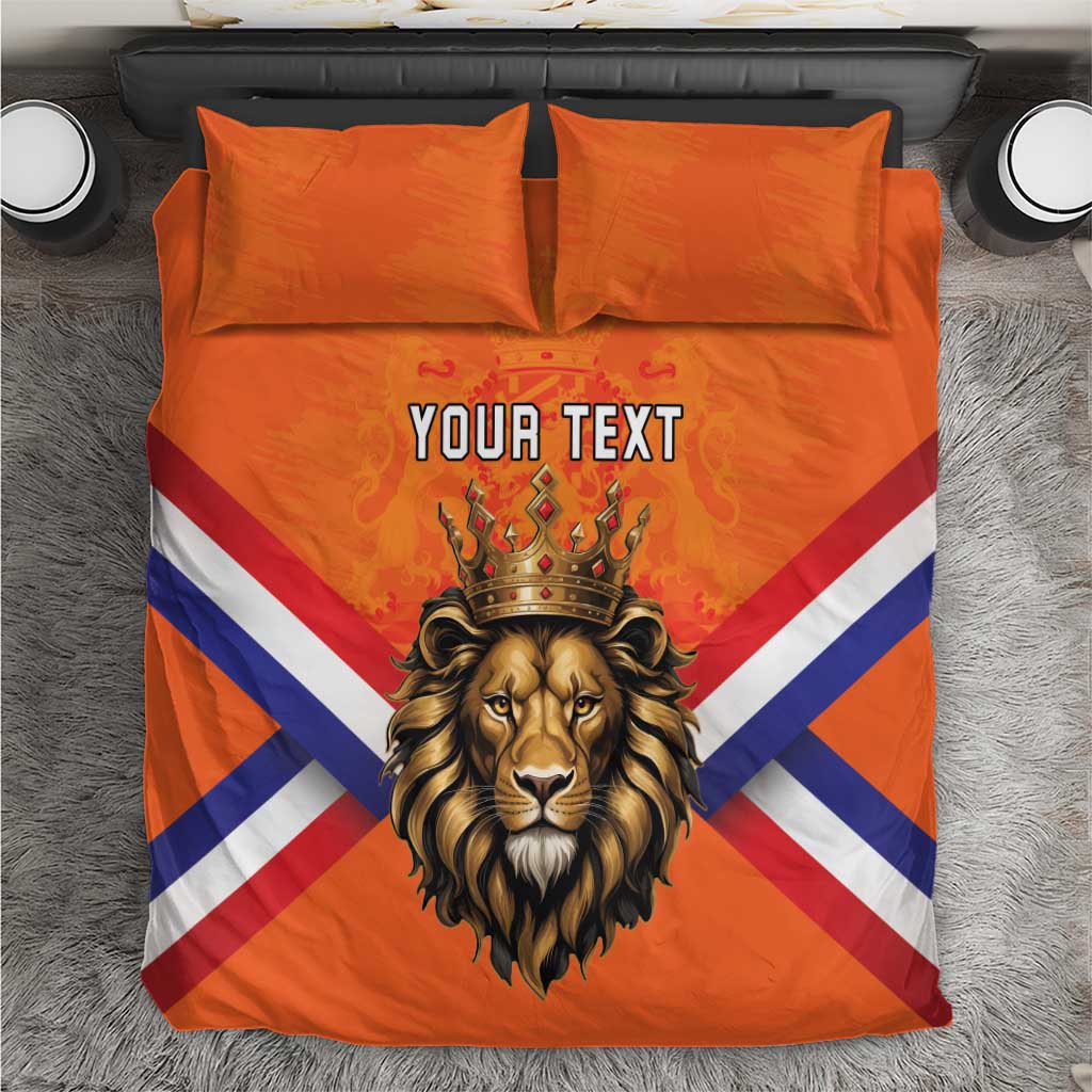 Personalized Netherlands King's Day Bedding Set Koningsdag Lion King With Crown