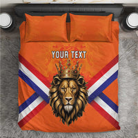 Personalized Netherlands King's Day Bedding Set Koningsdag Lion King With Crown