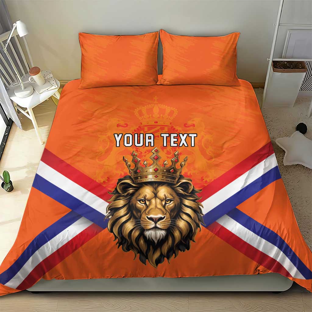 Personalized Netherlands King's Day Bedding Set Koningsdag Lion King With Crown
