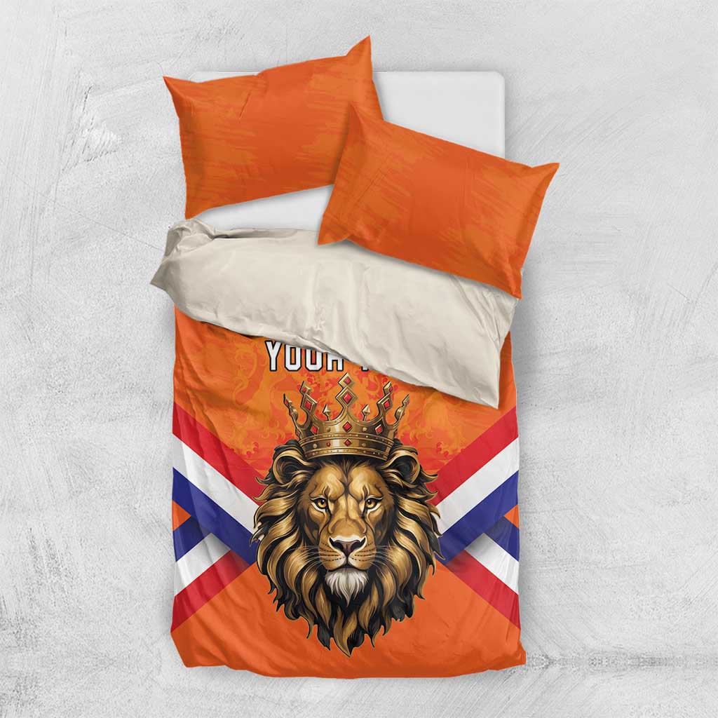 Personalized Netherlands King's Day Bedding Set Koningsdag Lion King With Crown