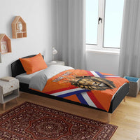 Personalized Netherlands King's Day Bedding Set Koningsdag Lion King With Crown
