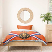 Personalized Netherlands King's Day Bedding Set Koningsdag Lion King With Crown