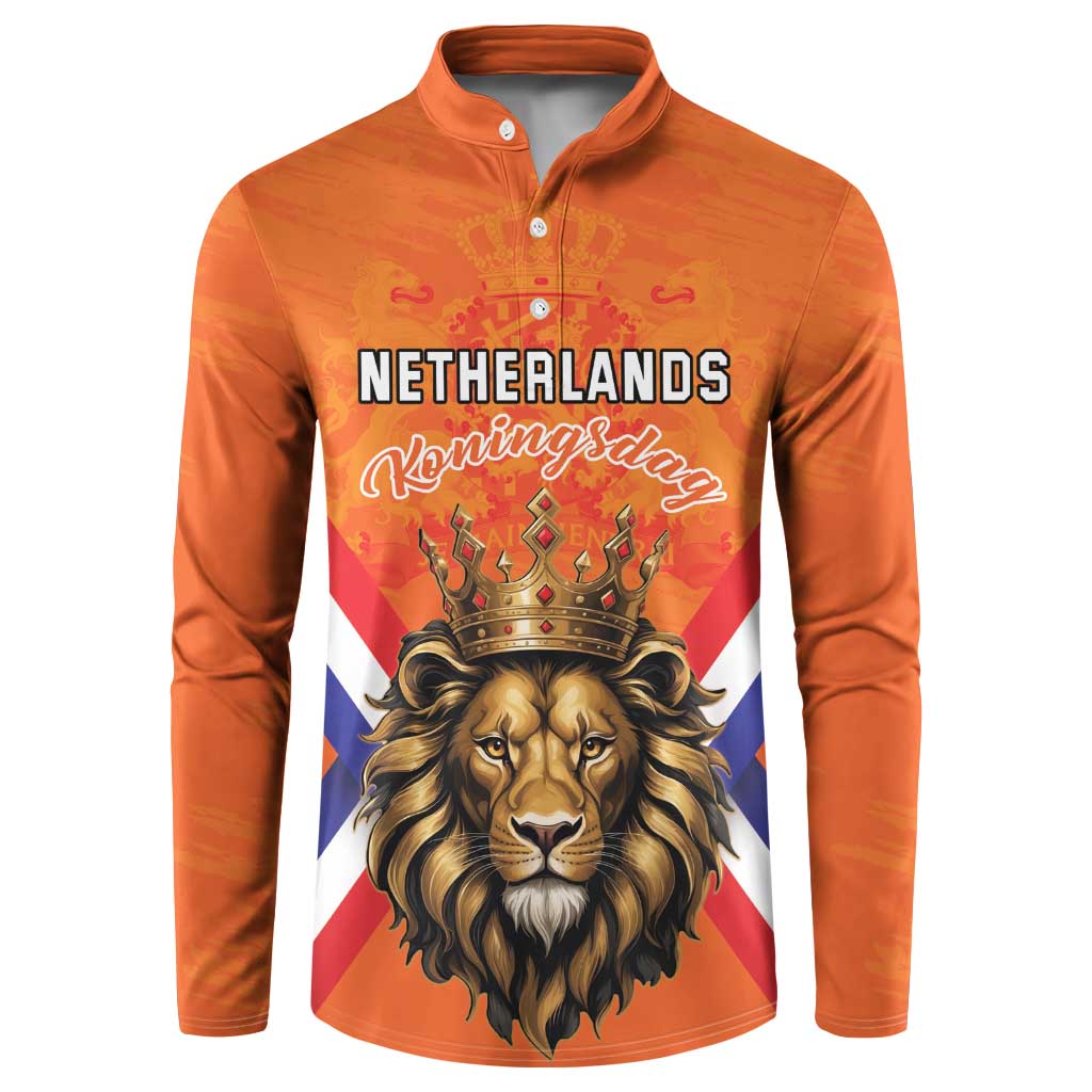 Personalized Netherlands King's Day Button Sweatshirt Koningsdag Lion King With Crown