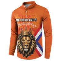 Personalized Netherlands King's Day Button Sweatshirt Koningsdag Lion King With Crown