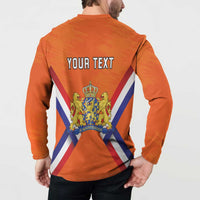 Personalized Netherlands King's Day Button Sweatshirt Koningsdag Lion King With Crown