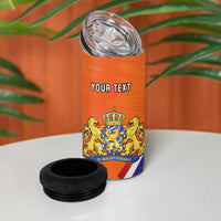 Personalized Netherlands King's Day 4 in 1 Can Cooler Tumbler Koningsdag Lion King With Crown