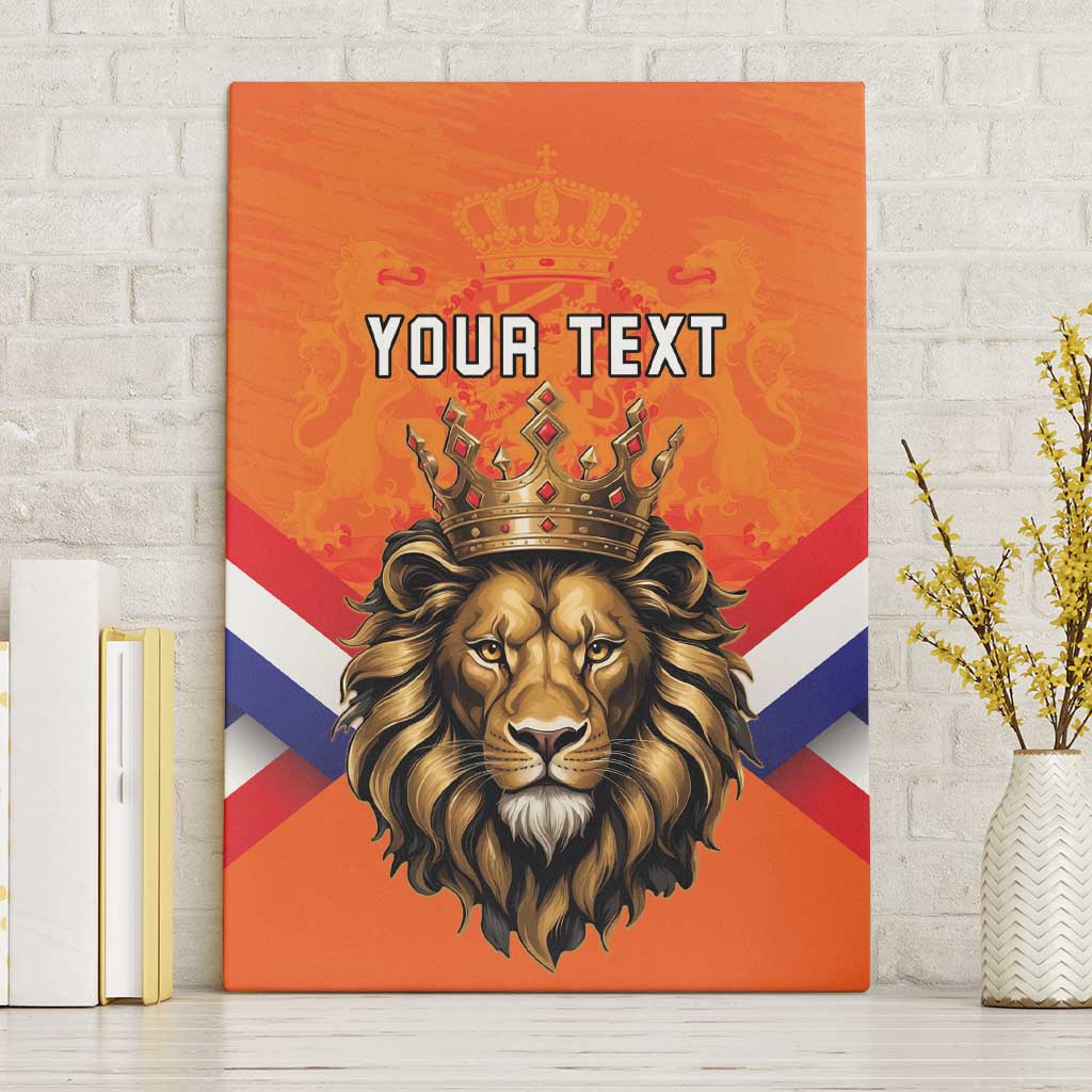 Personalized Netherlands King's Day Canvas Wall Art Koningsdag Lion King With Crown