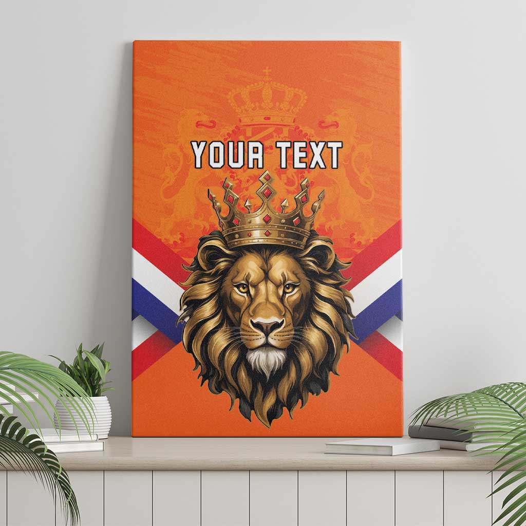 Personalized Netherlands King's Day Canvas Wall Art Koningsdag Lion King With Crown