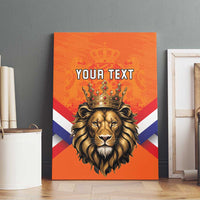 Personalized Netherlands King's Day Canvas Wall Art Koningsdag Lion King With Crown