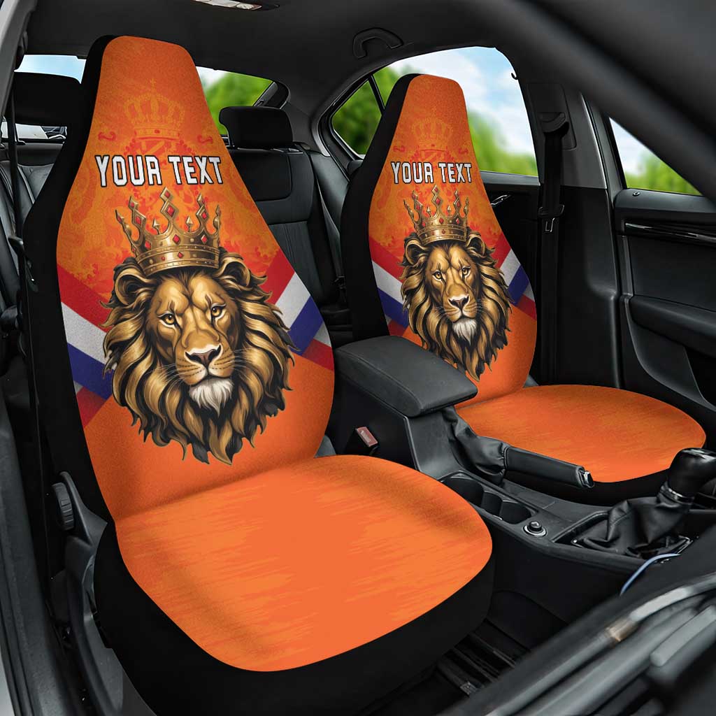 Personalized Netherlands King's Day Car Seat Cover Koningsdag Lion King With Crown