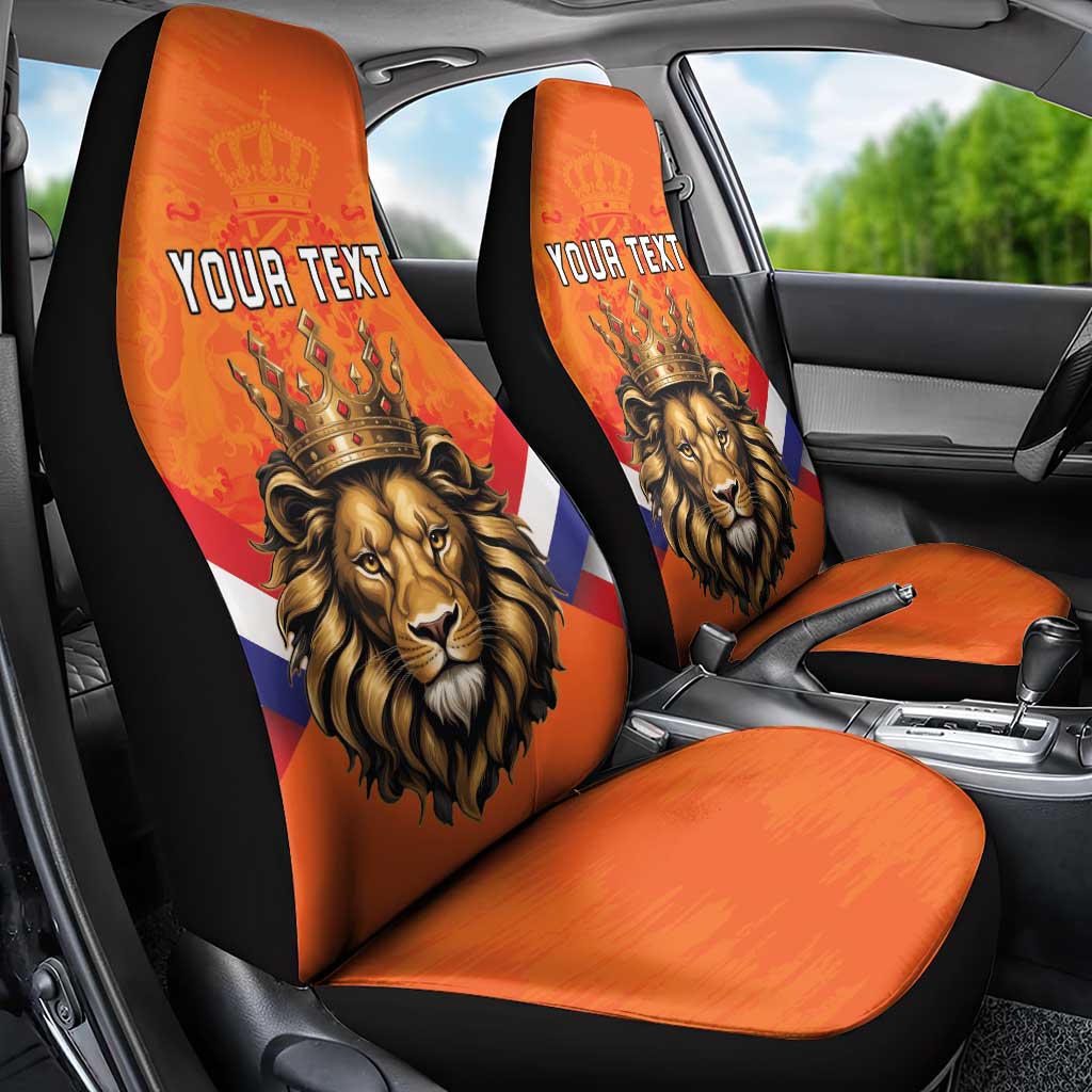 Personalized Netherlands King's Day Car Seat Cover Koningsdag Lion King With Crown
