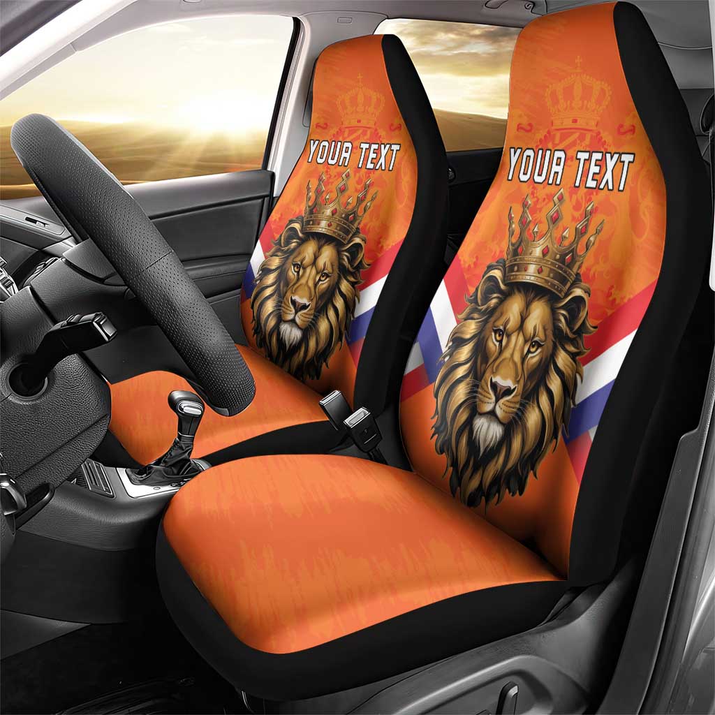 Personalized Netherlands King's Day Car Seat Cover Koningsdag Lion King With Crown