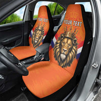 Personalized Netherlands King's Day Car Seat Cover Koningsdag Lion King With Crown