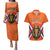 Personalized Netherlands King's Day Couples Matching Puletasi and Hawaiian Shirt Koningsdag Lion King With Crown