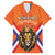 Personalized Netherlands King's Day Family Matching Off The Shoulder Long Sleeve Dress and Hawaiian Shirt Koningsdag Lion King With Crown