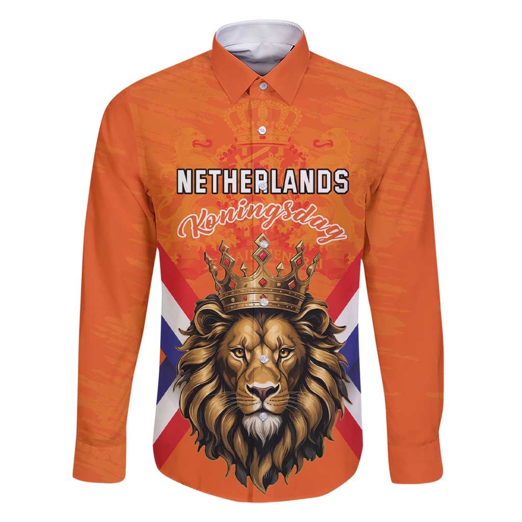Personalized Netherlands King's Day Family Matching Short Sleeve Bodycon Dress and Hawaiian Shirt Koningsdag Lion King With Crown