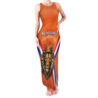 Personalized Netherlands King's Day Family Matching Tank Maxi Dress and Hawaiian Shirt Koningsdag Lion King With Crown