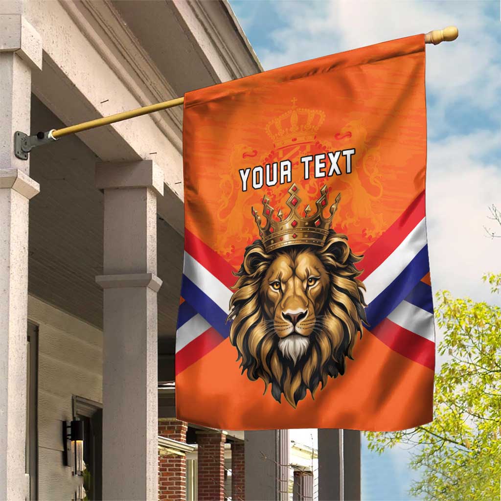 Personalized Netherlands King's Day Garden Flag Koningsdag Lion King With Crown