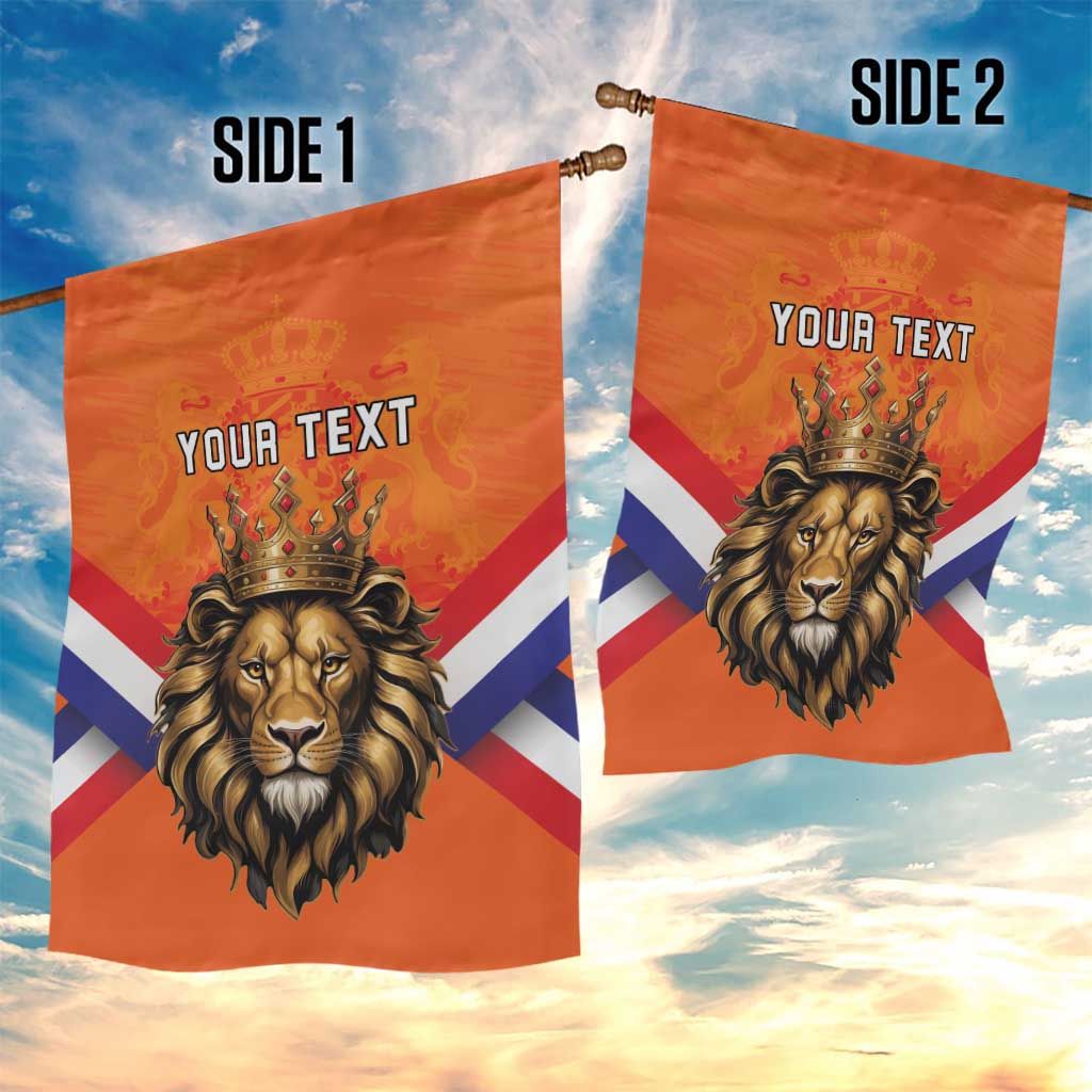 Personalized Netherlands King's Day Garden Flag Koningsdag Lion King With Crown