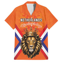 Personalized Netherlands King's Day Hawaiian Shirt Koningsdag Lion King With Crown