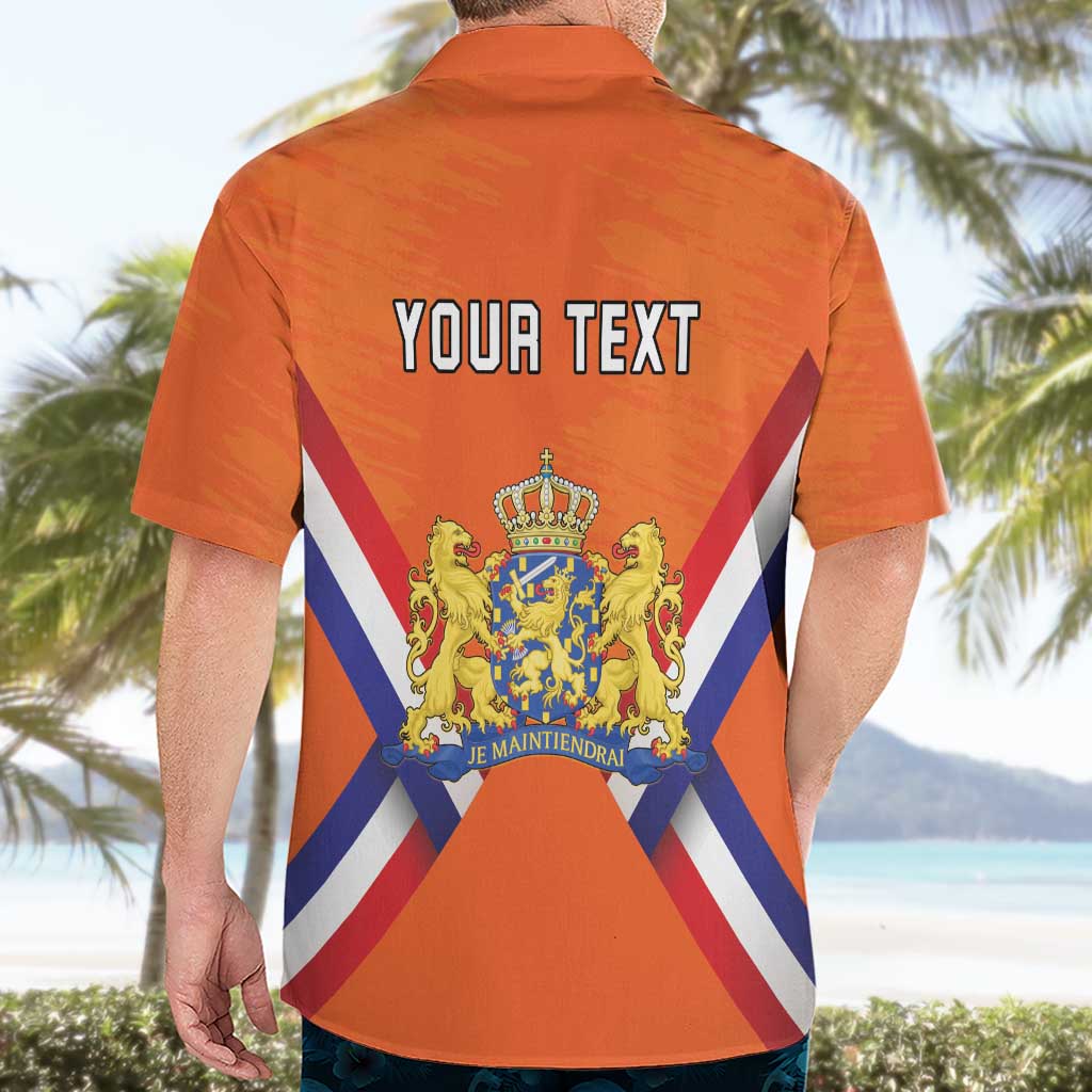 Personalized Netherlands King's Day Hawaiian Shirt Koningsdag Lion King With Crown