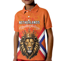 Personalized Netherlands King's Day Kid Polo Shirt Koningsdag Lion King With Crown
