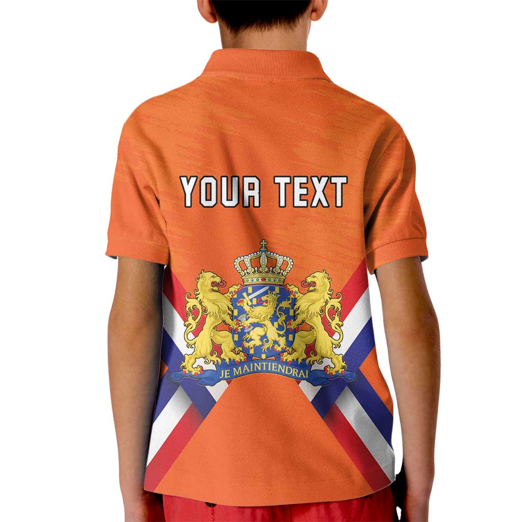 Personalized Netherlands King's Day Kid Polo Shirt Koningsdag Lion King With Crown