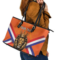 Personalized Netherlands King's Day Leather Tote Bag Koningsdag Lion King With Crown