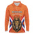 Personalized Netherlands King's Day Long Sleeve Polo Shirt Koningsdag Lion King With Crown