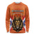 Personalized Netherlands King's Day Long Sleeve Shirt Koningsdag Lion King With Crown
