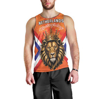 Personalized Netherlands King's Day Men Tank Top Koningsdag Lion King With Crown