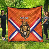 Personalized Netherlands King's Day Quilt Koningsdag Lion King With Crown