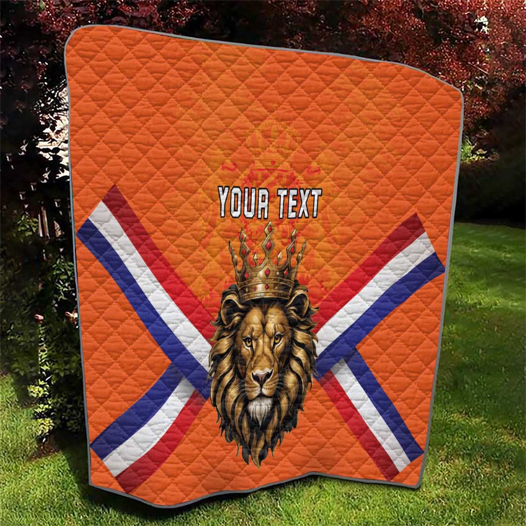 Personalized Netherlands King's Day Quilt Koningsdag Lion King With Crown