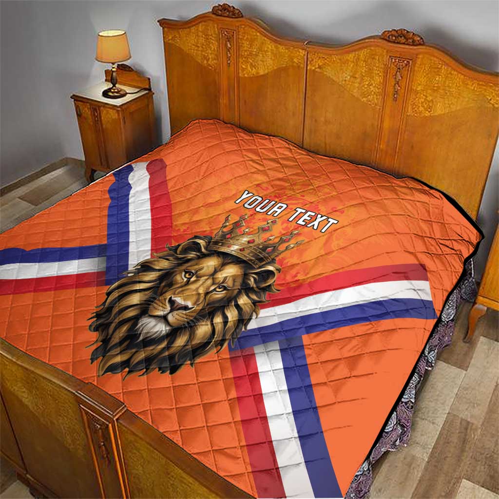 Personalized Netherlands King's Day Quilt Koningsdag Lion King With Crown