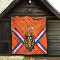 Personalized Netherlands King's Day Quilt Koningsdag Lion King With Crown